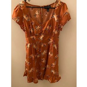 Orange floral dress